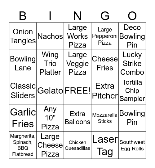 Up Sell Bingo Contest Bingo Card