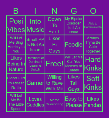 Are You My Type?? Bingo Card