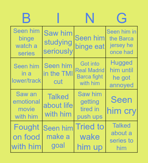 The Sid bingo! Bingo Card