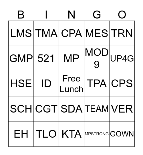 TLO BINGO Card