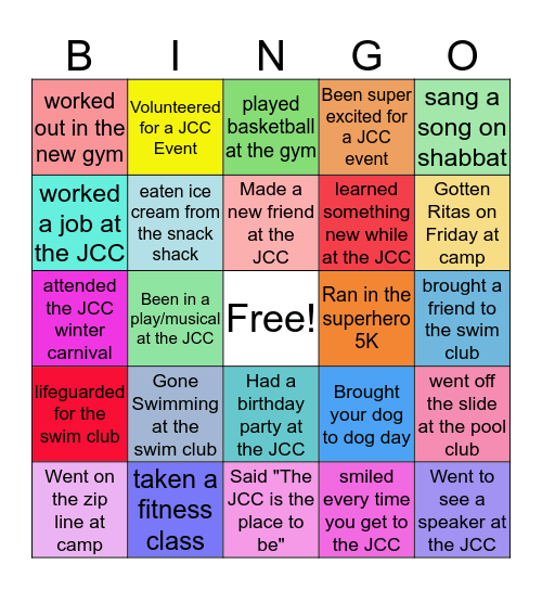 JCC BINGO Card