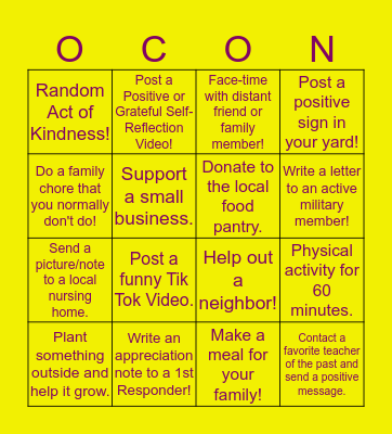 Raccoon Bingo Card