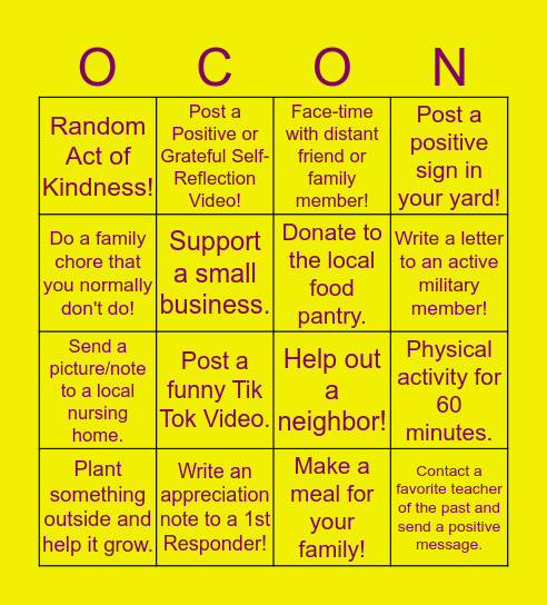 Raccoon Bingo Card