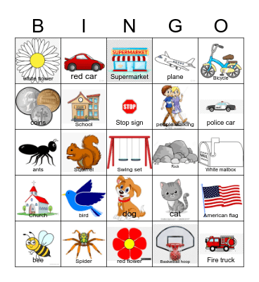 PE OUTDOOR SCAVENGER HUNT Bingo Card