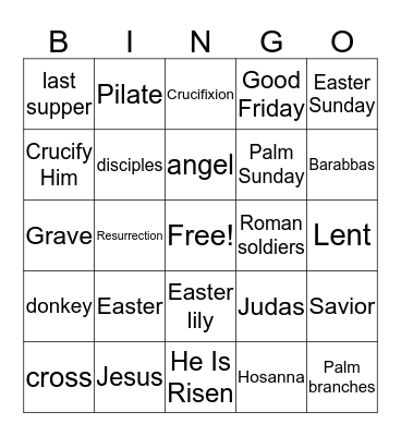 Easter Bingo Card