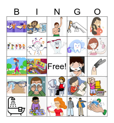 Daily At-Home Routine Bingo Card
