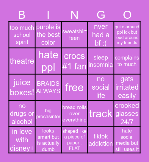 EVEY'S BINGO Card