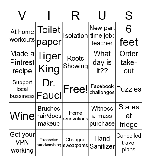 MEM Bingo Card