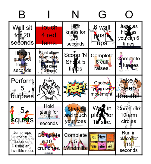 Movement Bingo Card