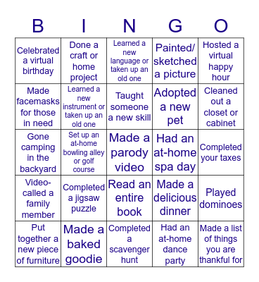 PKFOD COVID-19 BINGO Card
