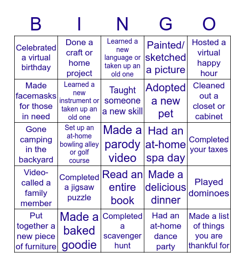 PKFOD COVID-19 BINGO Card