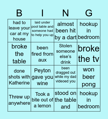 Helen’s House Bingo Card