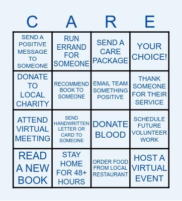 Committed, Active, Responsible, Enhancing Bingo Card