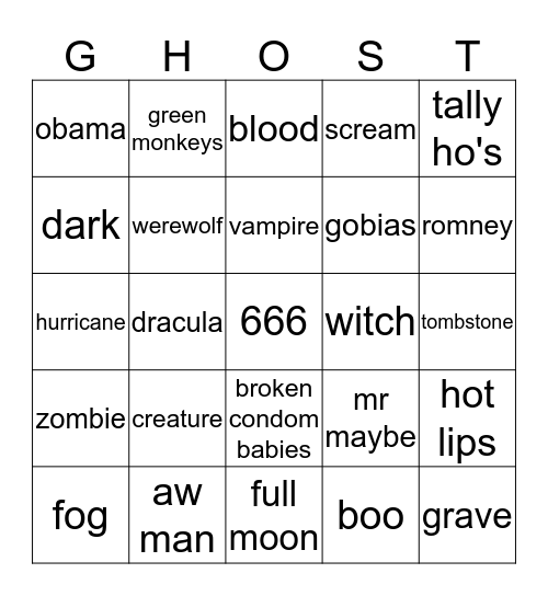 Halloween Bingo Card