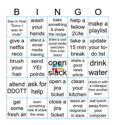 Social Distancing With The Social Team Bingo Card