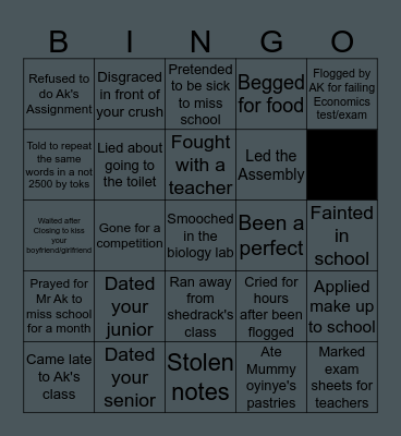 DMIC Bingo Card