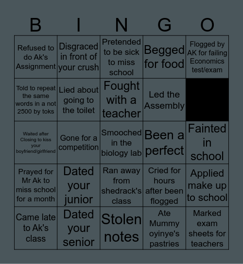 DMIC Bingo Card