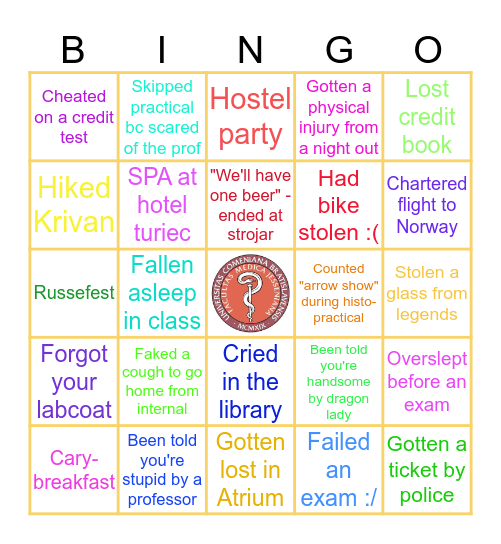 JFMED Bingo Card