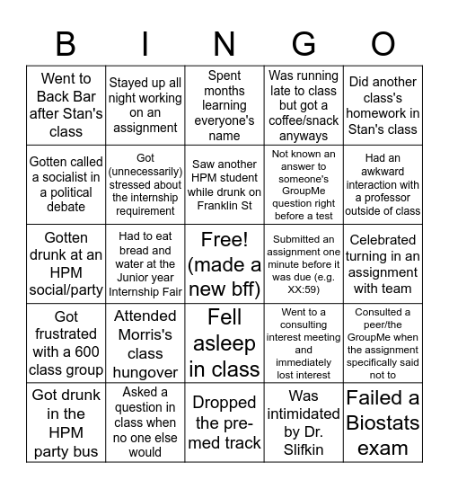 HPM Bingo: Spicy Edition Bingo Card