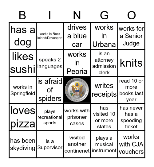 Get to Know the Central District! Bingo Card