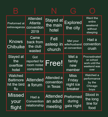 NGWA CONVENTION BINGO Card