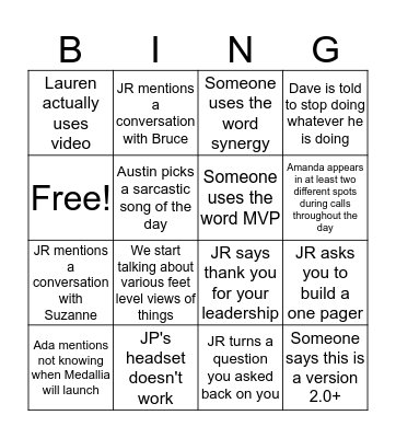 CX Bingo Card