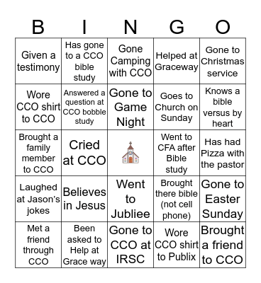 CCO Bingo Card