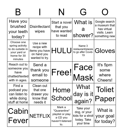 THE RONA'S Bingo Card