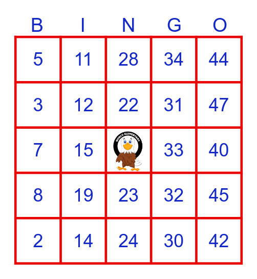 Norco Elementary's Virtual BINGO Card