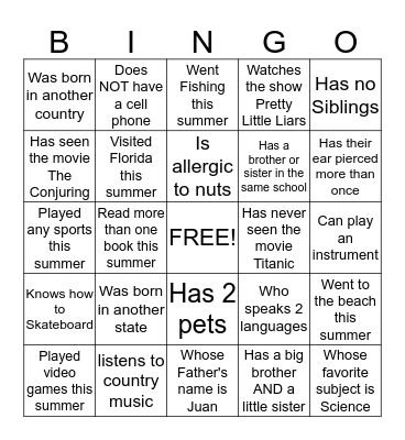 Bingo Card