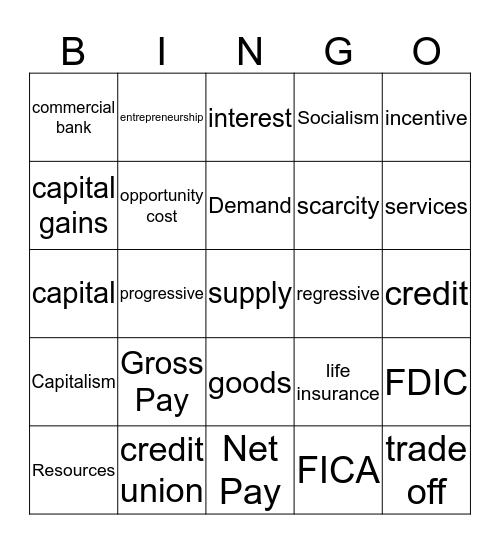 EFL Bingo Units 1&2 Bingo Card