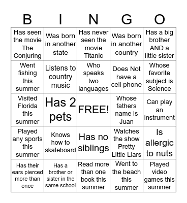 Bingo Card