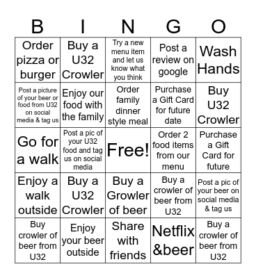 U32 Bingo Card