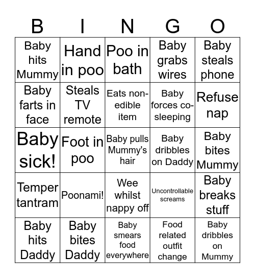 Lockdown baby bingo! Bingo Card