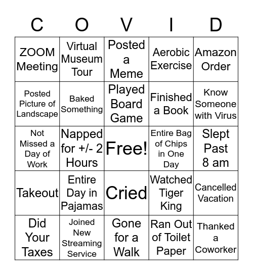 St. Mary's Staff BINGO - PRIZES for a Line Bingo Card