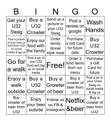 U32 Bingo Card