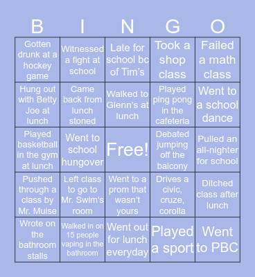 CNHS BINGO Card