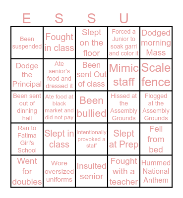 At Emmanuel Secondary School Ugbokolo Bingo Card