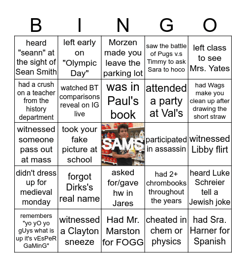 Class of 2019 BINGO Card