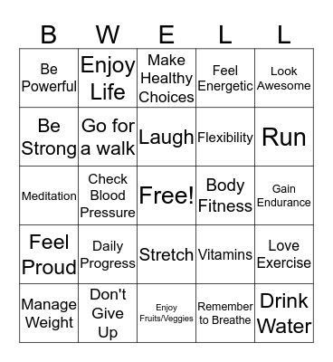 Wellness 2gether Bingo! Bingo Card