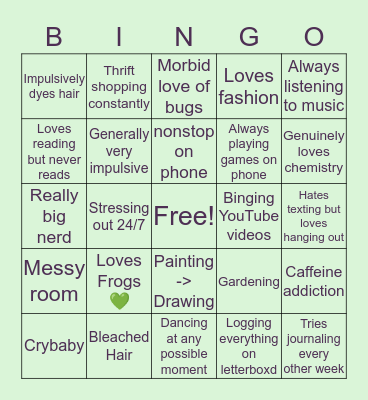 🐸💓EVY’S BINGO 💓🐸 Bingo Card