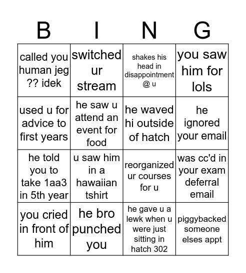 brennan bingo Card