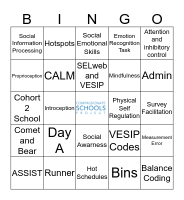 CSP Bingo Card