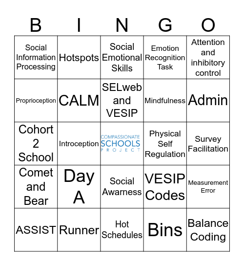 CSP Bingo Card