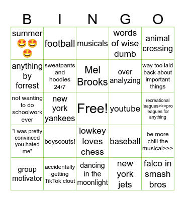 Brian Bingo Card