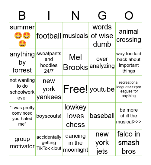 Brian Bingo Card