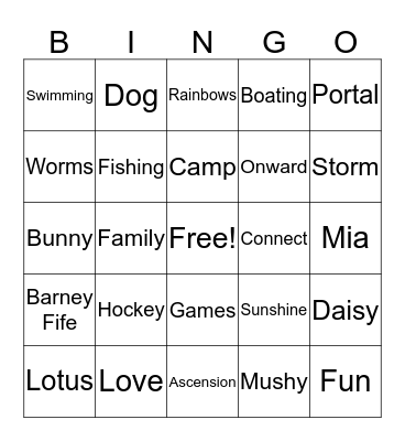 Family Bingo Card