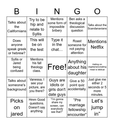 Dr. Green Bingo Card