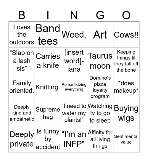 Christina Bingo Card