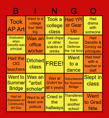 SVAH BINGO Card